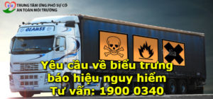 Yêu cầu về biểu trưng báo hiệu nguy hiểm: a) Bên ngoài bao bì, vật chứa hàng nguy hiểm phải dán biểu trưng nguy hiểm và báo hiệu nguy hiểm; b) Phương tiện