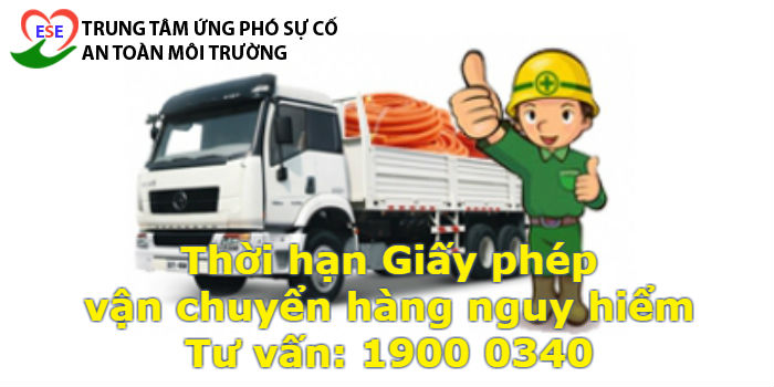 Thời hạn giấy phép vận chuyển hàng nguy hiểm: 1. Giấy phép vận chuyển hàng nguy hiểm được cấp theo thời hạn hoặc theo từng chuyến hàng theo hồ sơ đăng
