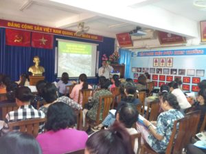 Buổi tập huấn kiến thức môi trường tổ chức bởi Chi cục Bảo vệ môi trường Thành phố Hồ Chí Minh, thực hiện bởi Công ty Cổ phần Phát triển GRECO đồng phối