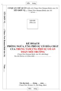 Kế hoạch phòng ngừa ứng phó sự cố hóa chất