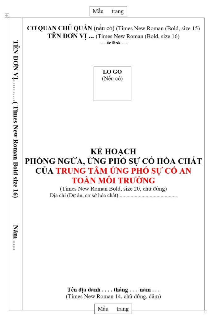 Kế hoạch phòng ngừa ứng phó sự cố hóa chất