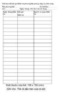 phiếu kiểm tra bình chữa cháy