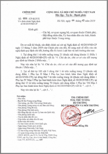 Đính chính Nghị định số 40/2019/NĐ-CP