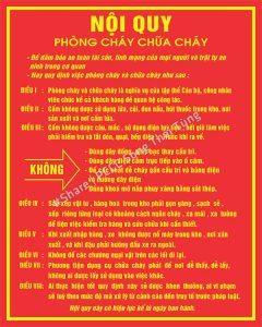 Điều 1: Phòng cháy và chữa cháy là nghĩa vụ của toàn thể Cán bộ – Công nhân viên Công ty kể cả khách hàng đến công tác tại Công ty. Điều 2: Cấm không sử dụng lửa, củi đun nấu, hút thuốc trong kho, nơi sản xuất, dùng dây đồng, dây bạc thay cầu trì, dùng dây điện cắm trực tiếp vào ổ cắm điện, để các chất cháy gần cầu chì, bảng điện và trên dây dẫn điện. Điều 3: Sắp xếp trật tự vật tư hàng hoá trong kho, khu vực sản xuất gọn gàng, sạch sẽ. Xếp riêng từng loại có khoảng cách ngăn cháy, xa mái nhà, xa tường để tiện việc kiểm tra hàng hoá và cứu chữa khi cần thiết. Khi sử dụng xăng công nghiệp, hoá chất phải thật cẩn thận, tuân theo hướng dẫn sử dụng. Điều 4: Khi xuất nhập hàng hoá xe không được nổ máy trong kho nơi sản xuất và khi đậu xe, phải hướng đầu xe ra ngoài. Điều 5: Không để các chướng ngại vật trên lối đi lại. Điều 6: Phương tiện dụng cụ chữa cháy phải để nơi dễ thấy, dễ lấy, không được sử dụng vào việc khác. Điều 7: Ai thực hiện tốt qui định này sẽ được khen thưởng, ai vi phạm sẽ tuỳ theo mức độ mà xử lý từ cảnh cáo đến thông báo đến cơ quan nhà nước có thẩm quyền để truy tố trước pháp luật. Điều 8: Nội qui này có hiệu lực kể từ ngày ký.