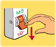 ngắt điện để đảm bảo an toàn