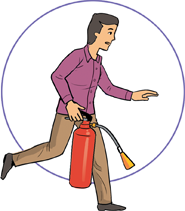 1. Di chuyển bình đến đám cháy