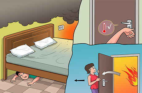 không Trú ẩn dưới gầm giường, Trong Tủ quần áo, nhà vệ sinh.